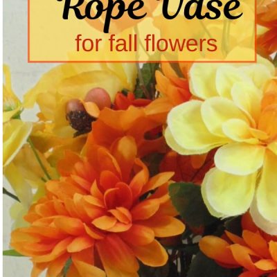 Easy upcycled rope vase for fall flower diaplay